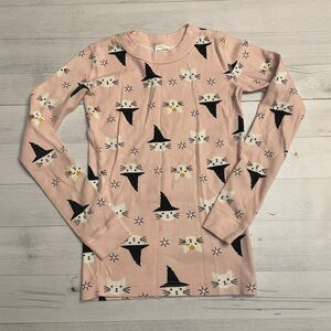 Hanna andersson girls Halloween cat top‎ 140/10
